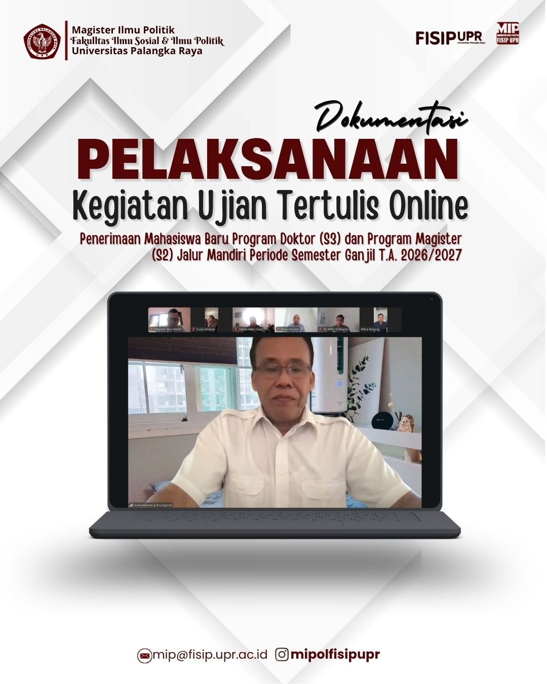 Ujian Tertulis Online Jalur Mandiri Program Studi Magister Ilmu Politik