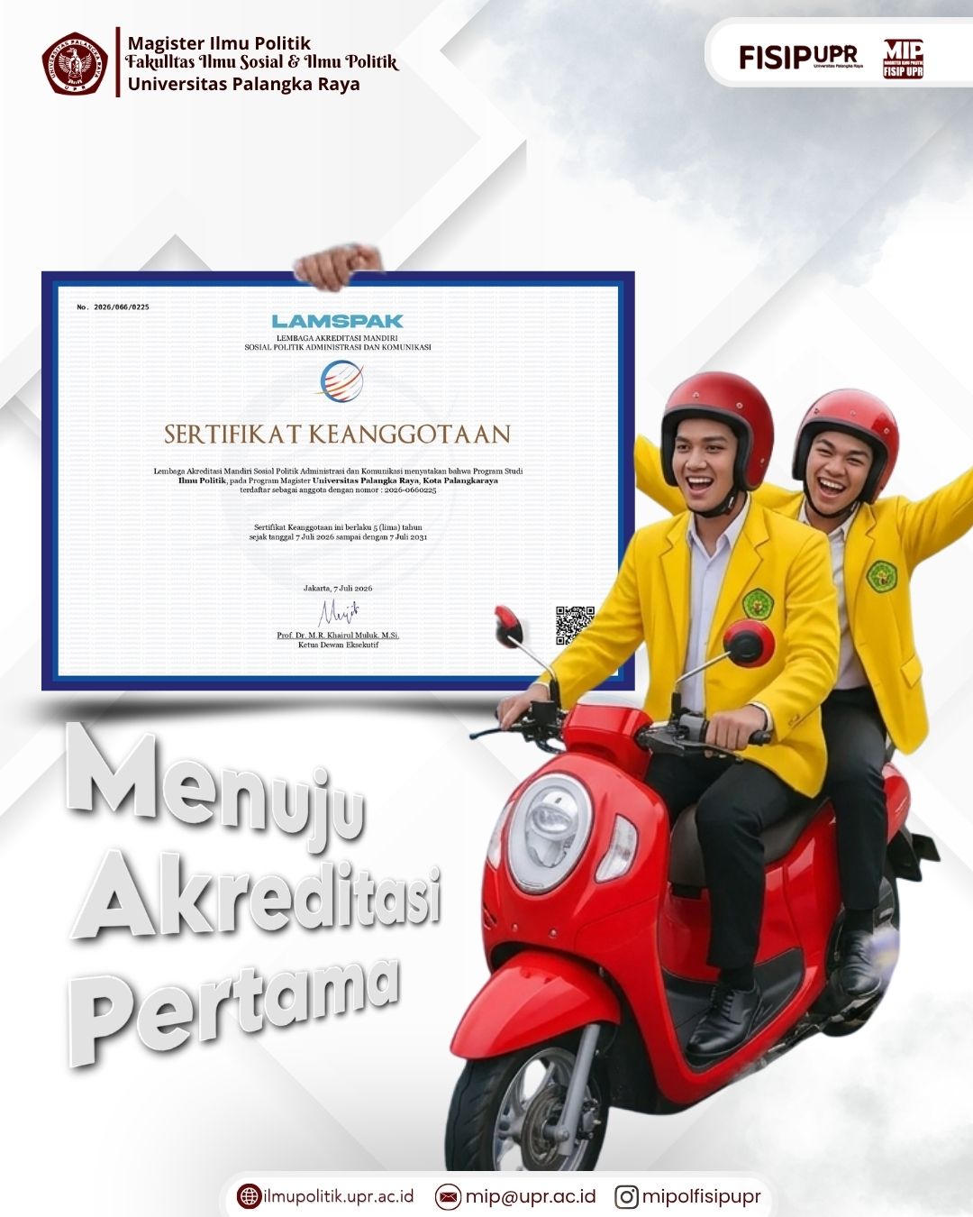 Prodi Magister Ilmu Politik FISIP UPR Resmi Bergabung Lamspak